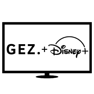 Schwarzes Icon Fernseher mit GEZ. und Desney Plus Logo_Hotel Mama bei SRTI